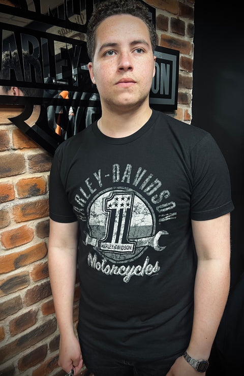 Genuine Leeds Harley-Davidson® Dealer T-shirt 'Grey Wrench' 40291593