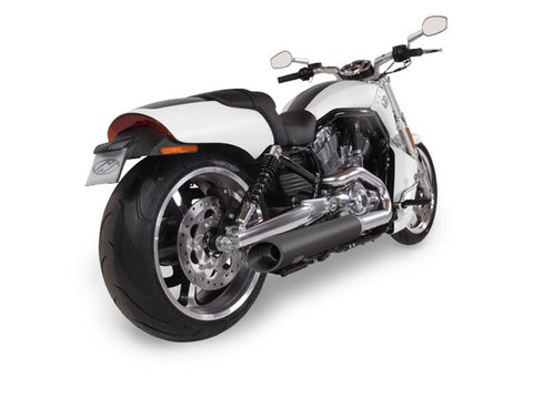 Dr. Jekill & Mr. Hyde Muscle Black Exhaust Harley-Davidson V-Rod Muscle 2009–2017 — 4.0 inch Slashcut Black (EP-112471)