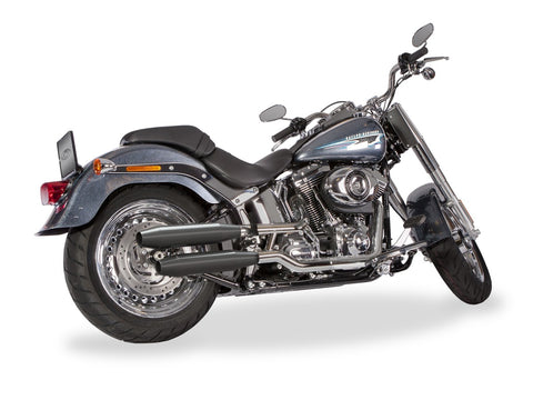 Dr. Jekill & Mr. Hyde Shorty Wrinkle Black Exhaust Harley-Davidson Deuce 2000–2002 — 3.5 inch Tapered Wrinkle Black (EP-113357)