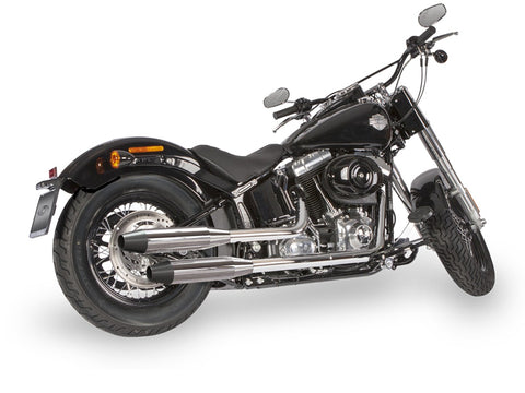 Dr. Jekill & Mr. Hyde Shorty Chrome Exhaust Harley-Davidson Crossbones & Softail Deluxe 2005–2010 — 3.5 inch Tapered Wrinkle Black (EP-113530)