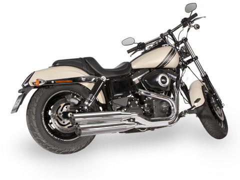 Dr. Jekill & Mr. Hyde Fatbob Chrome Exhaust Harley-Davidson CVO Screamin Eagle Fat Bob, Fat Bob & Wide Glide 2008–2011 — 3.5 inch Streetfighter Wrinkle Black (EP-113576)