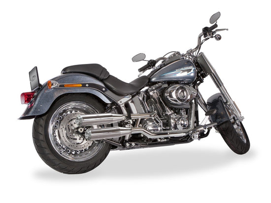 Dr. Jekill & Mr. Hyde Shorty Chrome Exhaust Harley-Davidson Fat Boy up to 103 2011–2016 — 3.5 inch Streetfighter Blank (EP-122502)