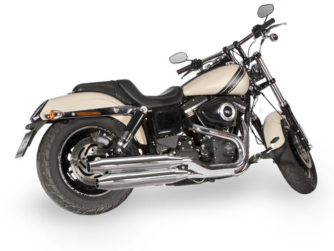 Dr. Jekill & Mr. Hyde Fatbob Chrome Exhaust Harley-Davidson Fat Bob, Low Rider S & Wide Glide 2012–2016 — 3.5 inch Tapered Chrome (EP-122826)