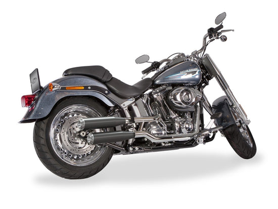 Dr. Jekill & Mr. Hyde Shorty Wrinkle Black Exhaust Harley-Davidson Fat Boy up to 103 2011–2016 — 3.5 inch Streetfighter Blank (EP-123631)