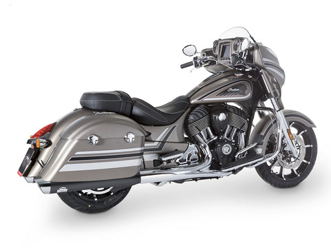 Dr. Jekill & Mr. Hyde Grand Black Exhaust Indian Bagger & Touring 2017 — 4.0 inch Slashcut Chrome (EP-140445)