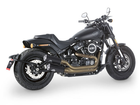 Dr. Jekill & Mr. Hyde Fat Bomb (OEM) Wrinkle Black Exhaust Harley-Davidson Fat Bob 107 2018–2020 — 4.0 inch Streetfighter Blank (EP-140510)