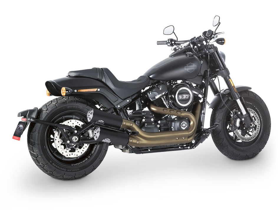 Dr. Jekill & Mr. Hyde Fat Bomb (OEM) Wrinkle Black Exhaust Harley-Davidson Fat Bob 107 2018–2020 — 4.0 inch Streetfighter Blank (EP-140510)