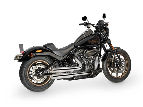 Dr. Jekill & Mr. Hyde Jekill Bomb Chrome Exhaust Harley-Davidson Low Rider S & Street Bob 107 2018–2020 — 3.5 inch Streetfighter Blank (EP-140740) — V-Strike Even Narrow Chrome headers