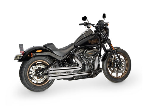 Dr. Jekill & Mr. Hyde Jekill Bomb Chrome Exhaust Harley-Davidson Low Rider S & Street Bob 107 2018–2020 — 3.5 inch Big Shot Chrome (EP-140742) — V-Strike Even Narrow Chrome headers