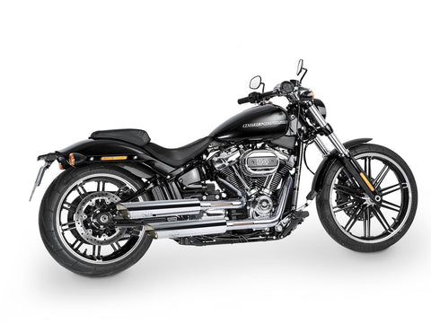 Dr. Jekill & Mr. Hyde Jekill Bomb Chrome Exhaust Harley-Davidson Breakout 107 & Fat Boy 107 2018–2020 — 3.5 inch Slashcut Chrome (EP-140986)