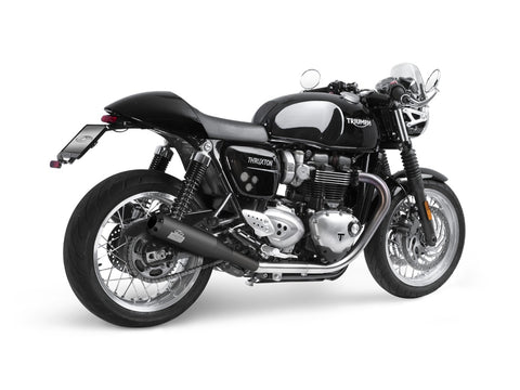Dr. Jekill & Mr. Hyde Spy Wrinkle Black Exhaust Triumph Thruxton & Thruxton TFC 2016–2019 (EP-142433) — heat shields: Wrinkle Black