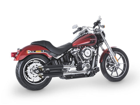 Dr. Jekill & Mr. Hyde Jekill Bomb Wrinkle Black Exhaust Harley-Davidson Low Rider 107, Softail Slim 107 & Softail Standard 2018–2020 — 3.5 inch Slashcut Chrome (EP-142764)