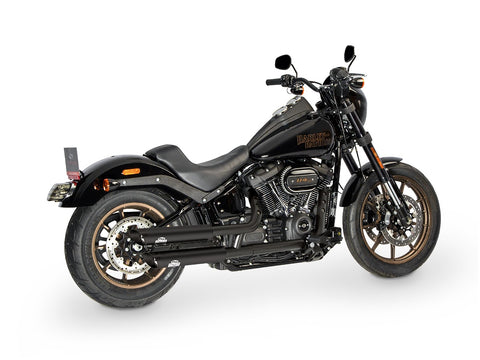 Dr. Jekill & Mr. Hyde Jekill Bomb Wrinkle Black Exhaust Harley-Davidson Low Rider S & Street Bob 107 2018–2020 — 3.5 inch Slashcut Wrinkle Black (EP-142833)