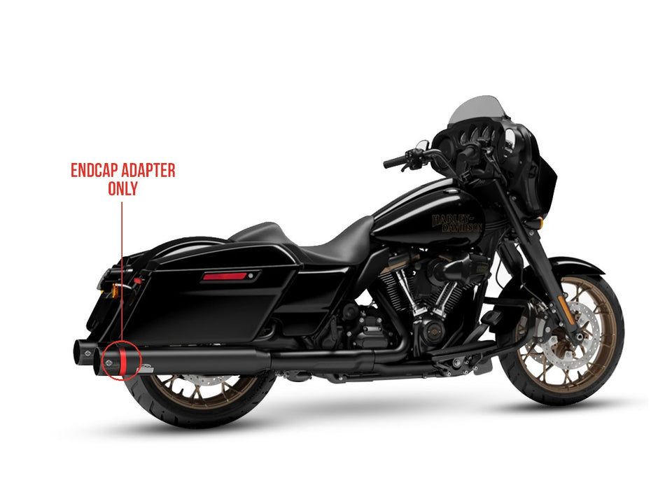 Dr. Jekill & Mr. Hyde Touring Black Exhaust with 4.0 inch CVO end cap adapter Red End Cap Harley-Davidson Street Glide ST 2022 EP-150366