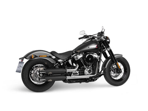 Dr. Jekill & Mr. Hyde Shorty Wrinkle Black Exhaust Harley-Davidson Softail Slim 107 & Softail Standard 2021–2024 — 3.5 inch Vintage Stainless Steel (EP-151451)