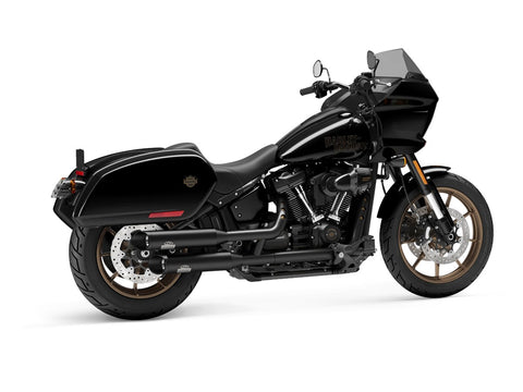 Dr. Jekill & Mr. Hyde Shorty Wrinkle Black Exhaust Harley-Davidson Low Rider ST & Low Rider S 2022–2024 — 3.5 inch Slashcut Wrinkle Black (EP-151689)