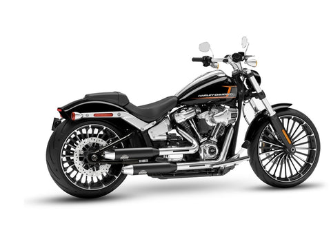 Dr. Jekill & Mr. Hyde Shorty Wrinkle Black Exhaust Harley-Davidson Breakout 117 2023–2024 — 3.5 inch Tapered Chrome (EP-151761)