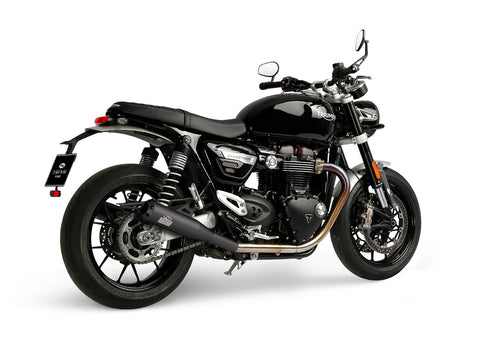 Dr. Jekill & Mr. Hyde Spy Wrinkle Black Exhaust Triumph Speed Twin 2021–2024 (EP-152440) — heat shields: Wrinkle Black