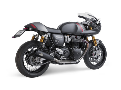 Dr. Jekill & Mr. Hyde Spy Wrinkle Black Exhaust Triumph Thruxton RS, Thruxton & Thruxton TFC 2020–2023 (EP-152483) — heat shields: No heat shields