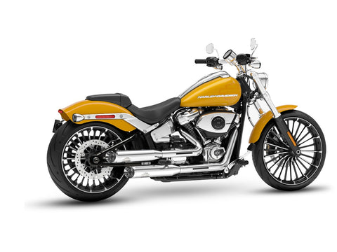 Dr. Jekill & Mr. Hyde Shorty Chrome Exhaust Harley-Davidson Breakout 117, Fat Boy 117 & Fat Boy Gray Ghost 2025–2026 — 3.5 inch Slashcut Chrome (EP-152951)
