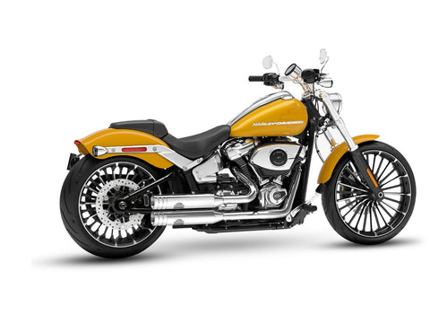 Dr. Jekill & Mr. Hyde Shorty Chrome Exhaust Harley-Davidson Breakout 117, Fat Boy 117 & Fat Boy Gray Ghost 2025–2026 — 3.5 inch Big Shot Chrome (EP-152952) — V-Strike Even Wide Chrome headers