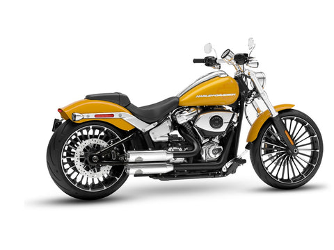 Dr. Jekill & Mr. Hyde Shorty Chrome Exhaust Harley-Davidson Breakout 117, Fat Boy 117 & Fat Boy Gray Ghost 2025–2026 — 3.5 inch Streetfighter Blank (EP-152953) — V-Strike Even Wide Wrinkle Black headers