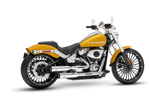 Dr. Jekill & Mr. Hyde Shorty Chrome Exhaust Harley-Davidson Breakout 117, Fat Boy 117 & Fat Boy Gray Ghost 2025–2026 — 3.5 inch Slashcut Wrinkle Black (EP-152957)