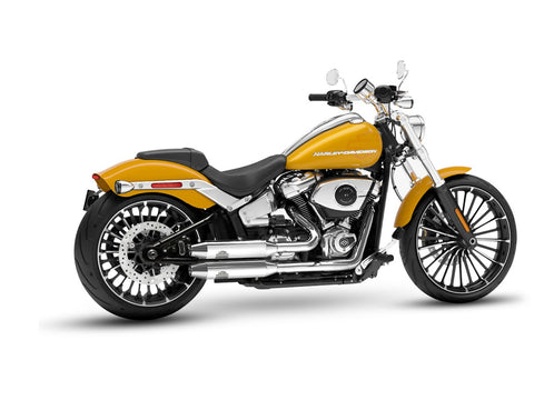 Dr. Jekill & Mr. Hyde Shorty Chrome Exhaust Harley-Davidson Breakout 117, Fat Boy 117 & Fat Boy Gray Ghost 2025–2026 — 3.5 inch Tapered Chrome (EP-152958) — V-Strike Even Wide Chrome headers