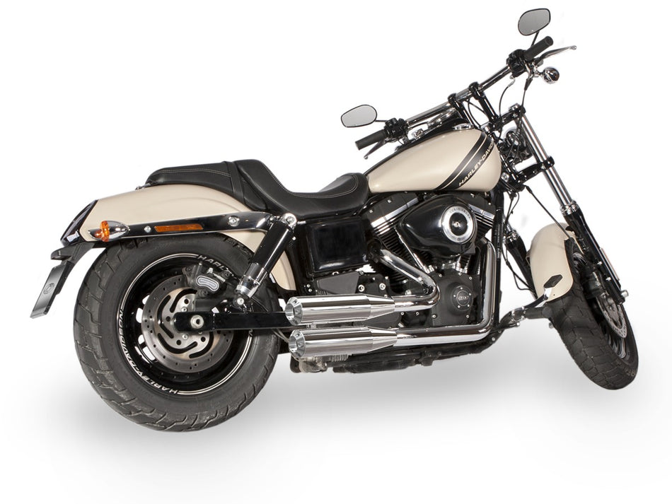 Dr. Jekill & Mr. Hyde Shorty (JH Headerset only) Chrome Exhaust Harley-Davidson CVO Screamin Eagle Fat Bob, Fat Bob & Wide Glide 2008–2011 — 3.5 inch Streetfighter Blank (EP-211170)