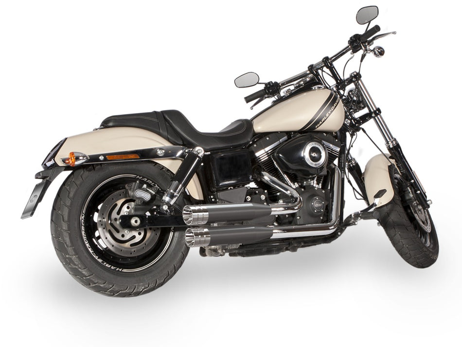 Dr. Jekill & Mr. Hyde Shorty (JH Headerset only) Wrinkle Black Exhaust Harley-Davidson CVO Screamin Eagle Fat Bob, Fat Bob & Wide Glide 2008–2011 EP-213580