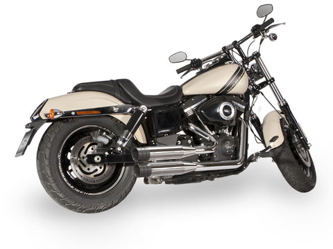 Dr. Jekill & Mr. Hyde Shorty (JH Headerset only) Chrome Exhaust Harley-Davidson CVO Screamin Eagle Fat Bob, Fat Bob & Wide Glide 2008–2011 — 3.5 inch Big Shot Wrinkle Black (EP-213587)
