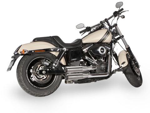 Dr. Jekill & Mr. Hyde Shorty (JH Headerset only) Chrome Exhaust Harley-Davidson CVO Screamin Eagle Fat Bob, Fat Bob & Wide Glide 2008–2011 — 3.5 inch Streetfighter Wrinkle Black (EP-213588)