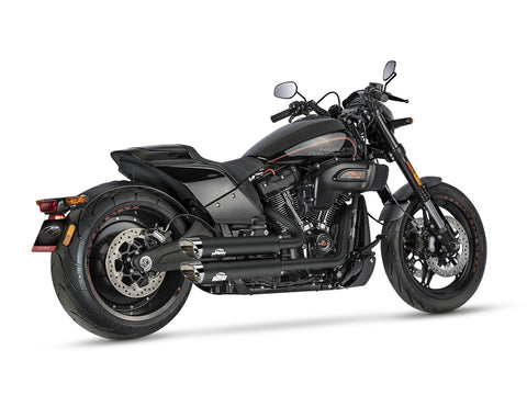 Dr. Jekill & Mr. Hyde Jekill Bomb (JH Headerset only) Wrinkle Black Exhaust Harley-Davidson FXDR 114 2019–2020 — 3.5 inch Slashcut Chrome (EP-242995) — V-Strike Even Wide Wrinkle Black headers