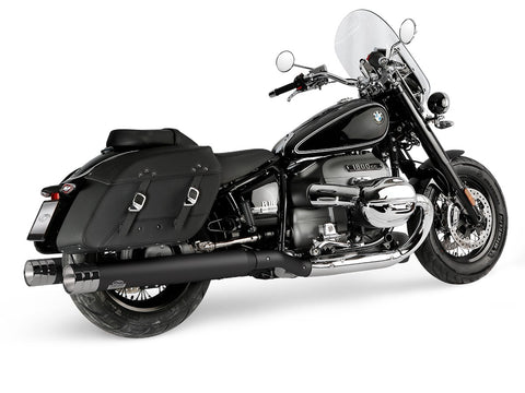 Dr. Jekill & Mr. Hyde Beat Long Black Exhaust BMW R18 Classic & R18 2021–2024 — 4.0 inch Big Shot Chrome (EP-250336) — Header set Black headers