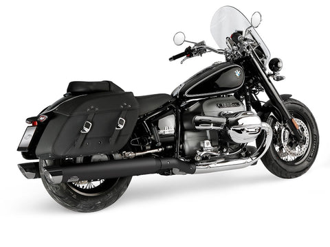 Dr. Jekill & Mr. Hyde Beat Long Black Exhaust BMW R18 Classic & R18 2021–2024 — 4.0 inch Slashcut Chrome (EP-250339) — Header set Black headers