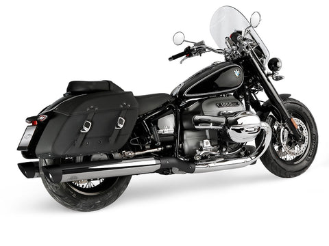 Dr. Jekill & Mr. Hyde Beat Long Chrome Exhaust BMW R18 Classic & R18 2021–2024 — 4.0 inch Slashcut Black (EP-250347) — Header set Black headers