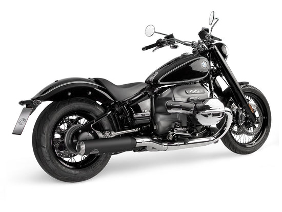 Dr. Jekill & Mr. Hyde Beat Short Black Exhaust BMW R18 2021–2024 — 4.0 inch Streetfighter Blank (EP-250360) — Header set Chrome headers