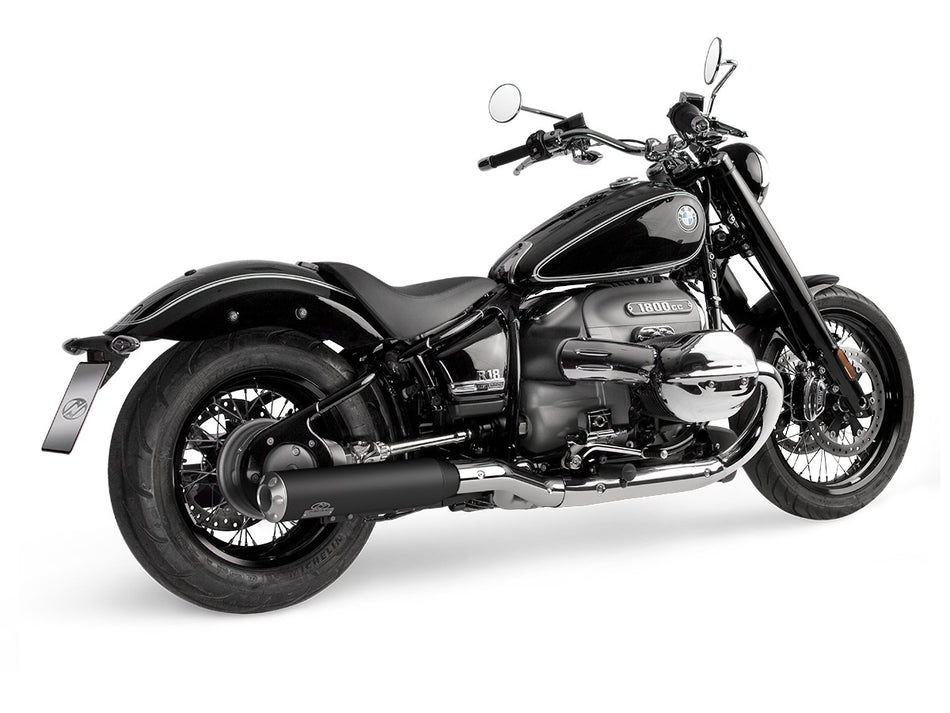 Dr. Jekill & Mr. Hyde Beat Short Black Exhaust BMW R18 2021–2024 — 4.0 inch Streetfighter Blank (EP-250360) — Header set Chrome headers