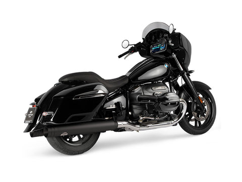 Dr. Jekill & Mr. Hyde Beat Long Black Exhaust BMW R18 B, R18 Roctane & R18 Transcontinental 2021–2024 — 4.0 inch Big Shot Black (EP-250805)