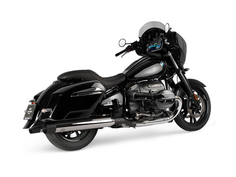 Dr. Jekill & Mr. Hyde Beat Long Chrome Exhaust BMW R18 B, R18 Roctane & R18 Transcontinental 2021–2024 — 4.0 inch Big Shot Black (EP-250814) — Header set Black headers