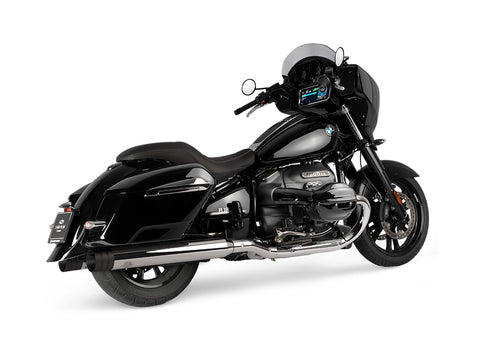 Dr. Jekill & Mr. Hyde Beat Long Chrome Exhaust BMW R18 B, R18 Roctane & R18 Transcontinental 2021–2024 — 4.0 inch Big Shot Black (EP-250814)