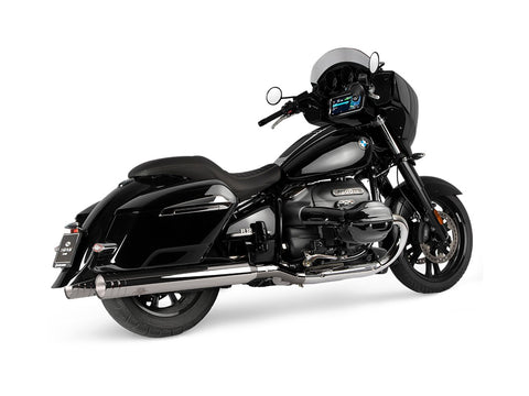Dr. Jekill & Mr. Hyde Beat Long Chrome Exhaust BMW R18 B, R18 Roctane & R18 Transcontinental 2021–2024 — 4.0 inch Big Shot Chrome (EP-250815) — Header set Dark Chrome headers
