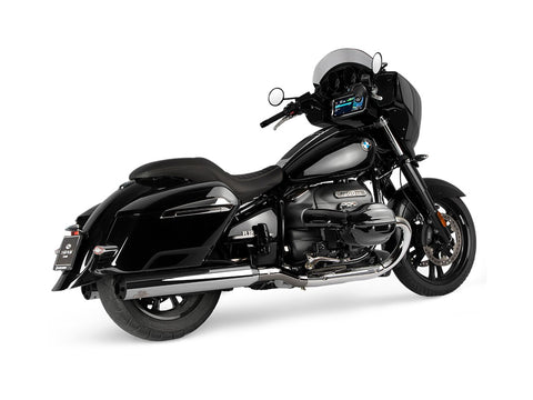 Dr. Jekill & Mr. Hyde Beat Long Chrome Exhaust BMW R18 B, R18 Roctane & R18 Transcontinental 2021–2024 — 4.0 inch Streetfighter Black (EP-250820) — Header set Dark Chrome headers