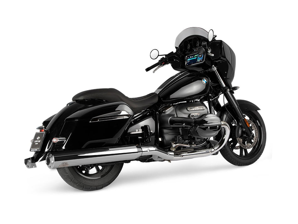 Dr. Jekill & Mr. Hyde Beat Long Chrome Exhaust BMW R18 B, R18 Roctane & R18 Transcontinental 2021–2024 — 4.0 inch Streetfighter Blank (EP-250821)