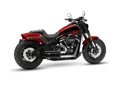 Dr. Jekill & Mr. Hyde Jekill Bomb Wrinkle Black Exhaust Harley-Davidson Fat Bob 114 2021–2024 — 3.5 inch Slashcut Wrinkle Black (EP-251808)
