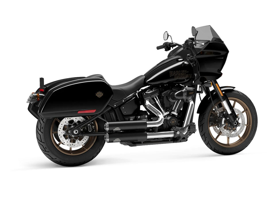 Dr. Jekill & Mr. Hyde Jekill Bomb Wrinkle Black Exhaust Harley-Davidson Low Rider ST 2022–2024 — 3.5 inch Streetfighter Blank (EP-252044) — V-Strike Even Narrow Chrome headers
