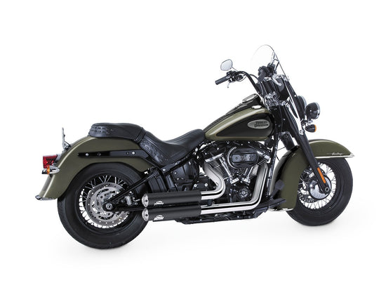 Dr. Jekill & Mr. Hyde Jekill Bomb Wrinkle Black Exhaust Harley-Davidson Heritage Classic, Low Rider S & Street Bob 2021–2024 — 3.5 inch Streetfighter Blank (EP-252109) — V-Strike Even Narrow Chrome headers