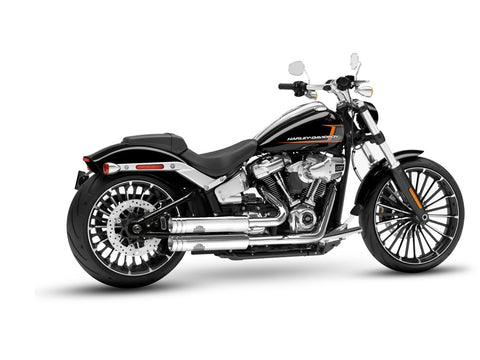 Dr. Jekill & Mr. Hyde Jekill Bomb Chrome Exhaust Harley-Davidson Breakout 117 2023–2024 — 3.5 inch Big Shot Chrome (EP-252155) — V-Strike Even Wide Chrome headers