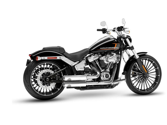 Dr. Jekill & Mr. Hyde Jekill Bomb Chrome Exhaust Harley-Davidson Breakout 117 2023–2024 — 3.5 inch Streetfighter Blank (EP-252161) — V-Strike Even Wide Chrome headers