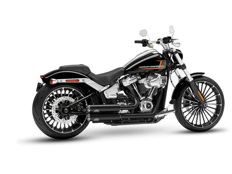 Dr. Jekill & Mr. Hyde Jekill Bomb Wrinkle Black Exhaust Harley-Davidson Breakout 117 2023–2024 — 3.5 inch Streetfighter Blank (EP-252174) — V-Strike Even Wide Wrinkle Black headers